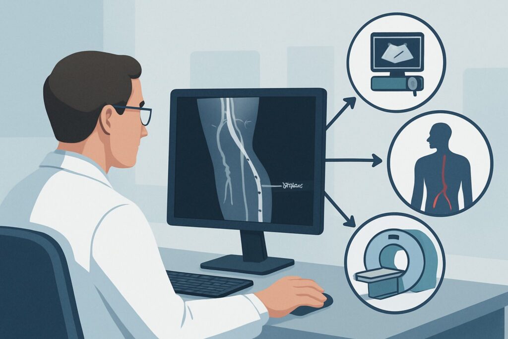 What Is the Best Initial Imaging for Recurrent Claudication After a Stent or Bypass?