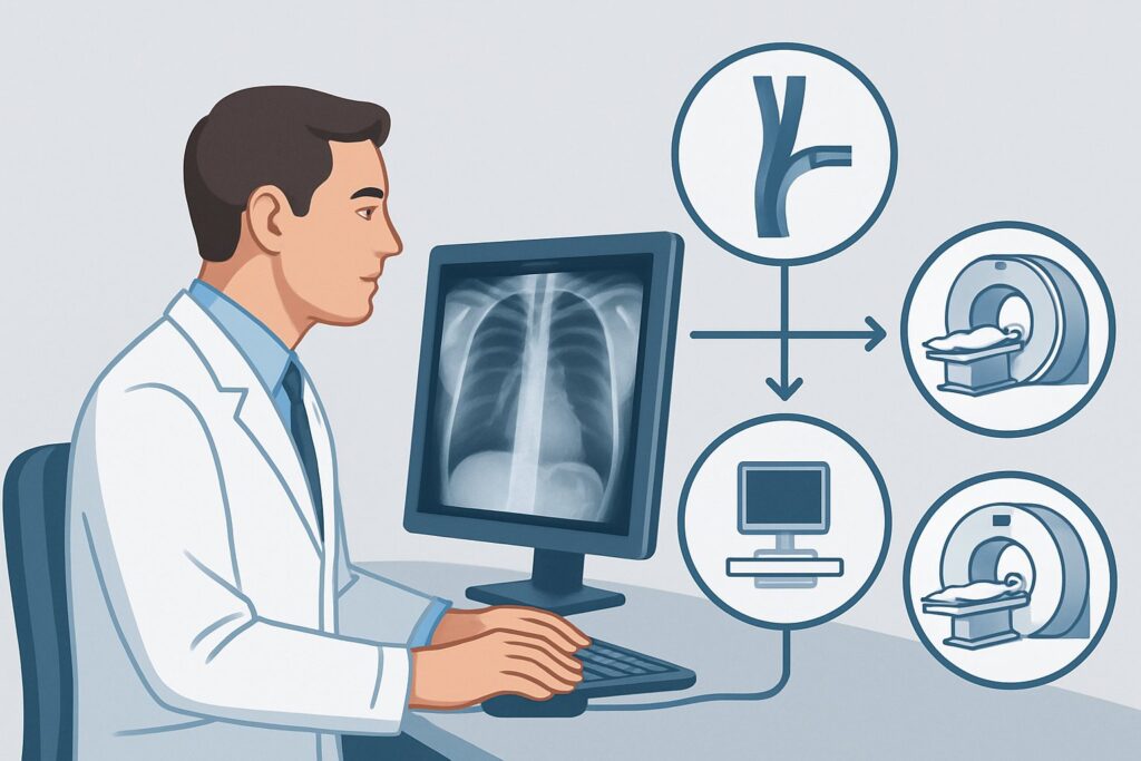 What Is the Best Initial Imaging for Suspected Chronic Superior Vena Cava Syndrome?