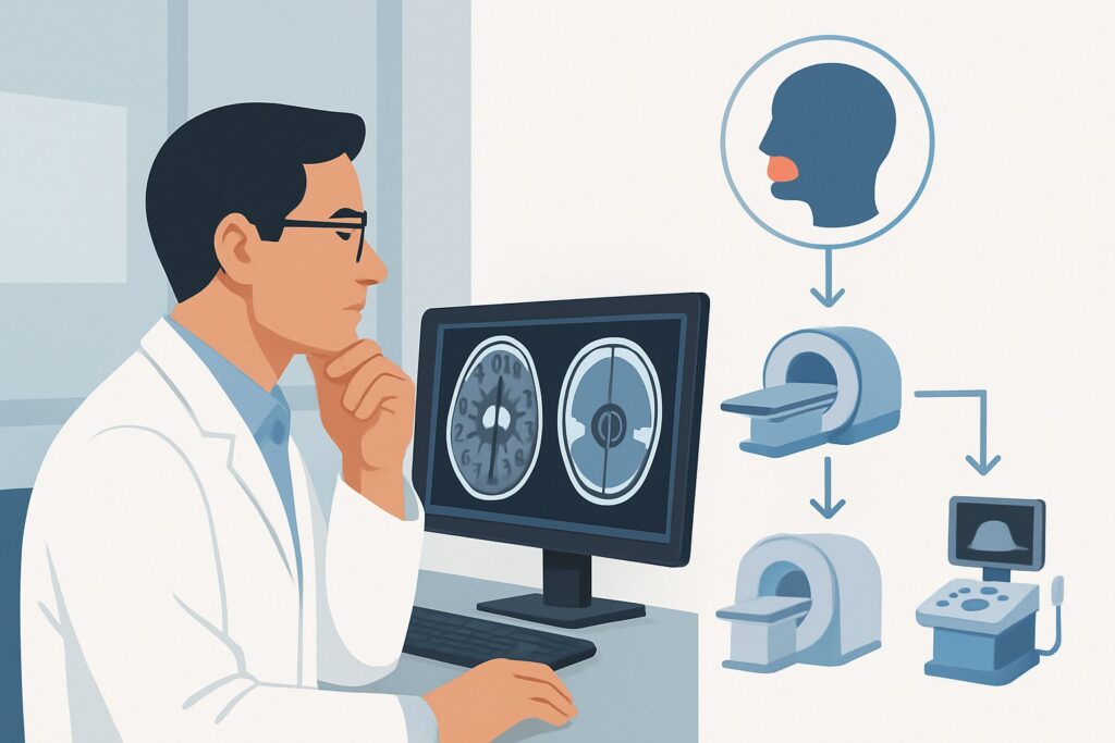 What Is the Best Initial Imaging for Unilateral Isolated Tongue Weakness (CN XII Palsy)?