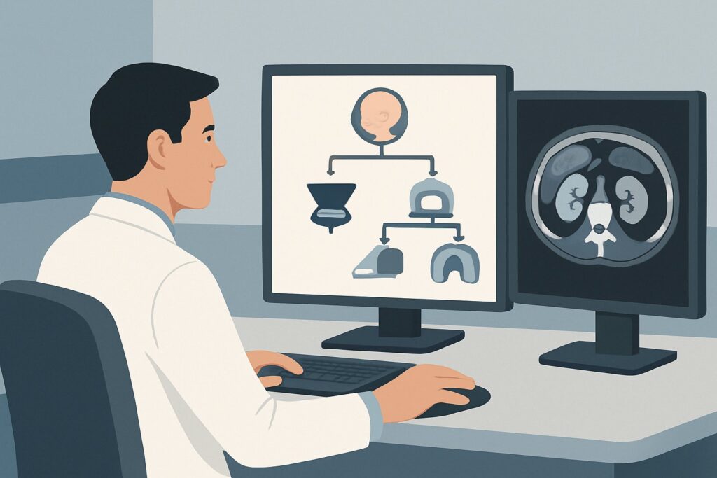 What Is the Imaging Workflow for a Male Infant with Moderate to Severe Antenatal Hydronephrosis?