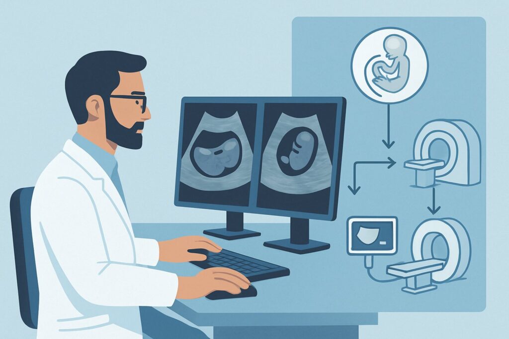 What Is the Next Imaging Step for a Female Infant with Moderate Antenatal Hydronephrosis?