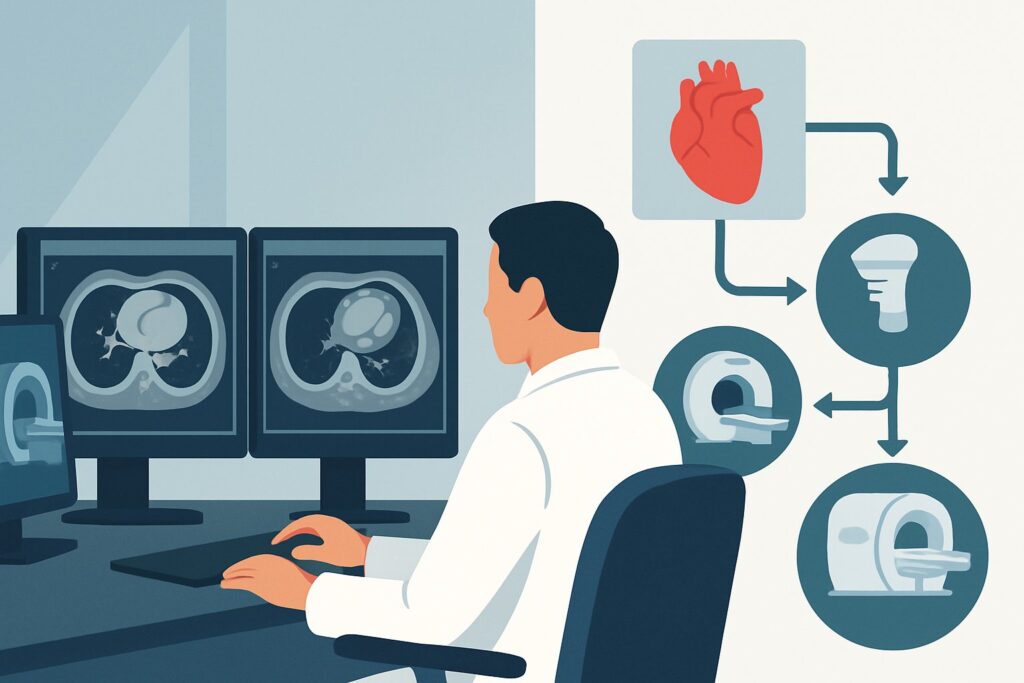 What Is the Next Imaging Study for TGA After Arterial Switch With an Inadequate Echocardiogram?