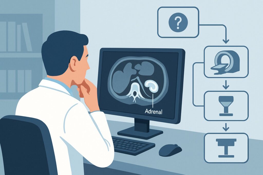 What Is the Next Step for an Indeterminate Adrenal Mass Under 1 cm?