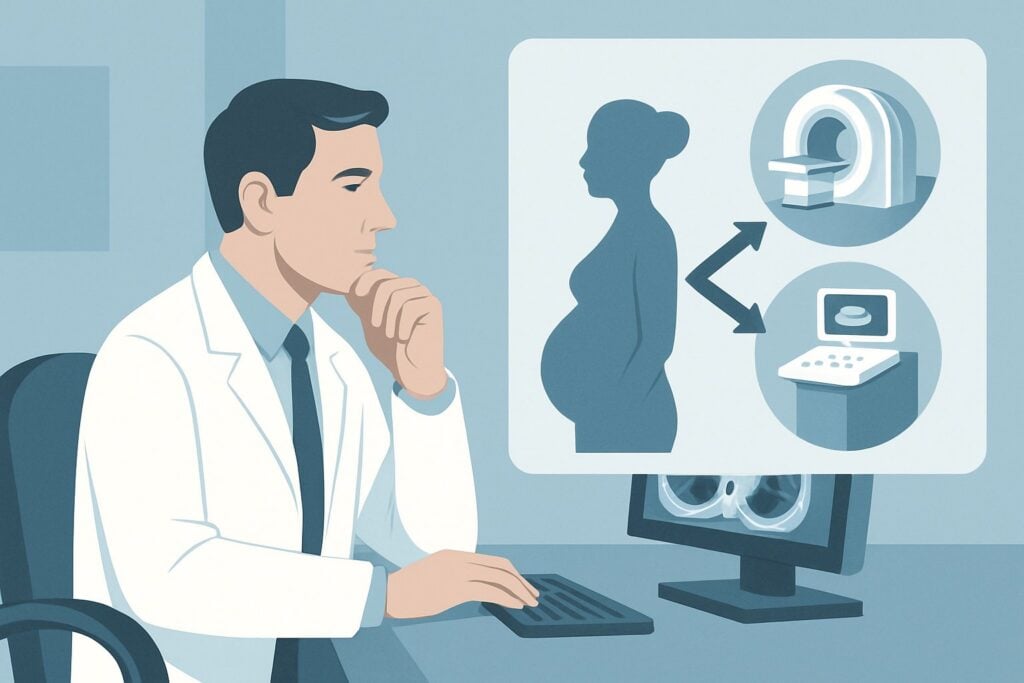 What Is the Safest Initial Imaging for Suspected Pulmonary Embolism in Pregnancy?