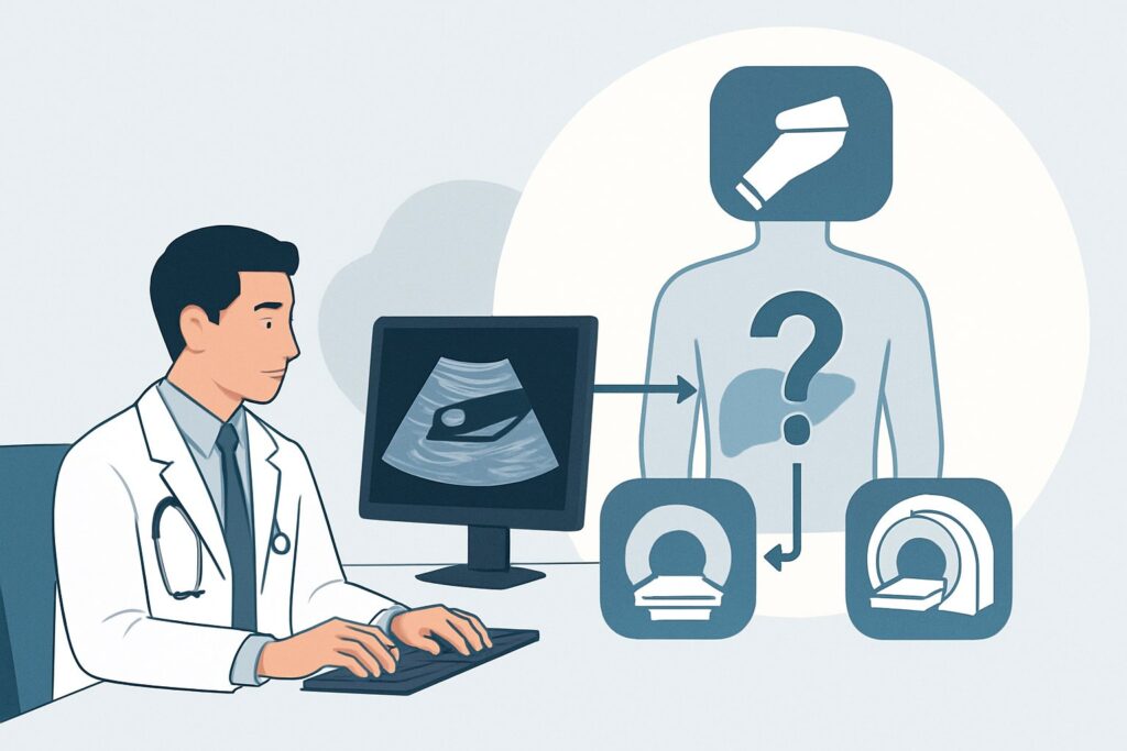 What's the Right First Imaging Test for Suspected Biliary Disease with RUQ Pain?