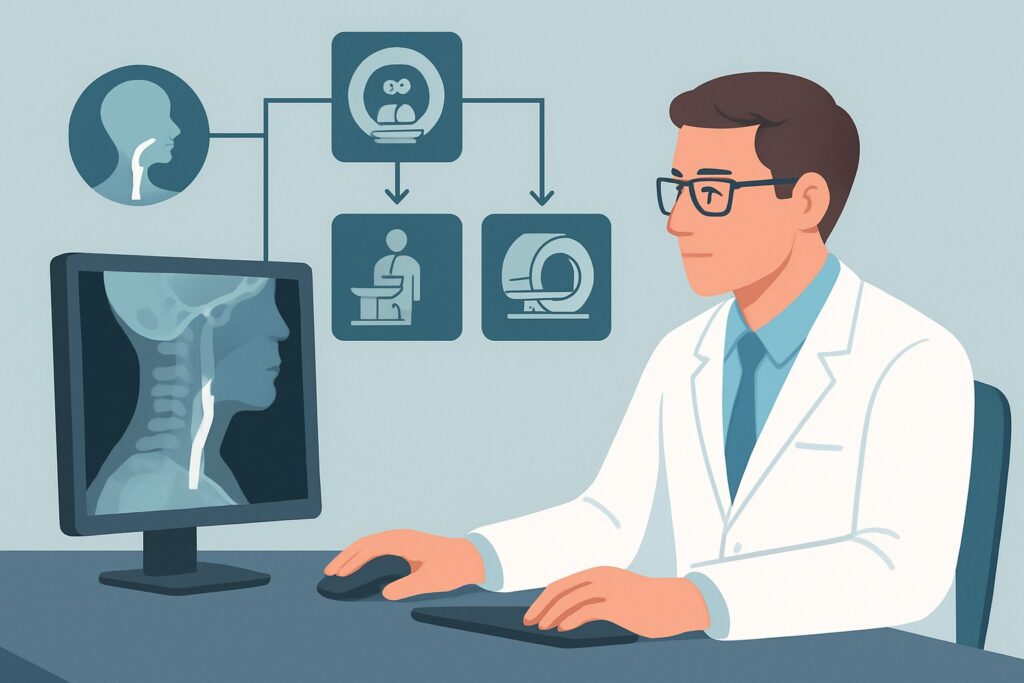 Which Imaging Study Best Evaluates Delayed Postoperative Dysphagia? ACR Guidelines