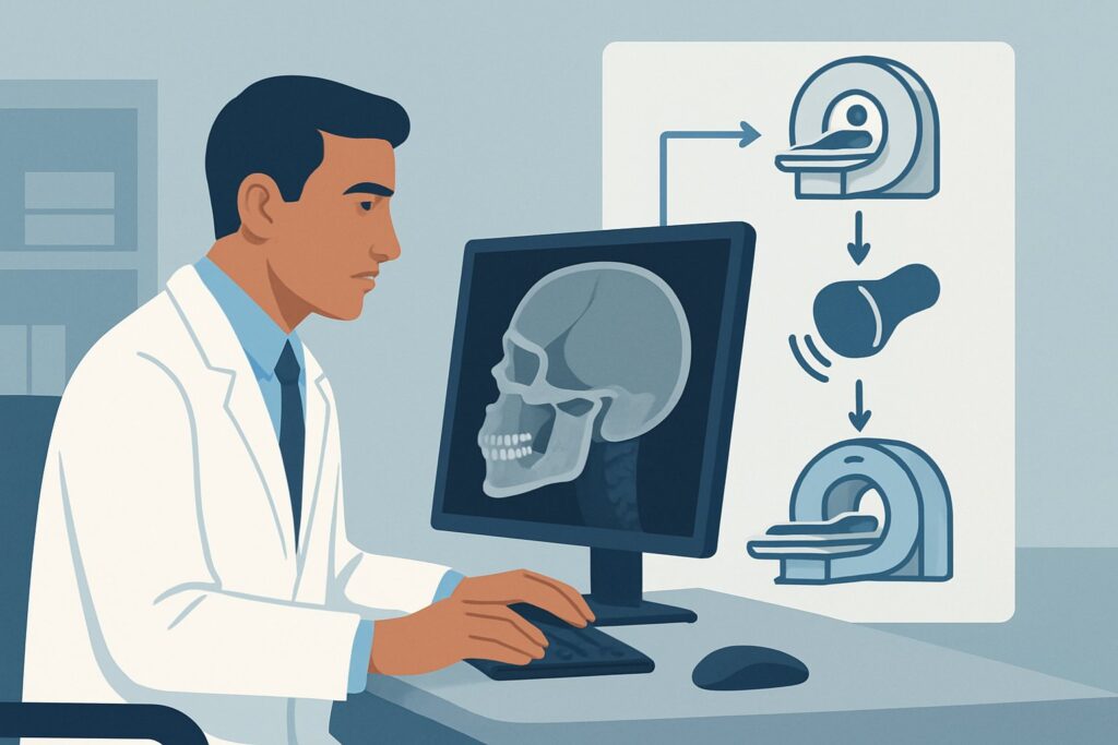 Which Imaging Study Best Evaluates Suspected Mandibular Injury After Trauma?