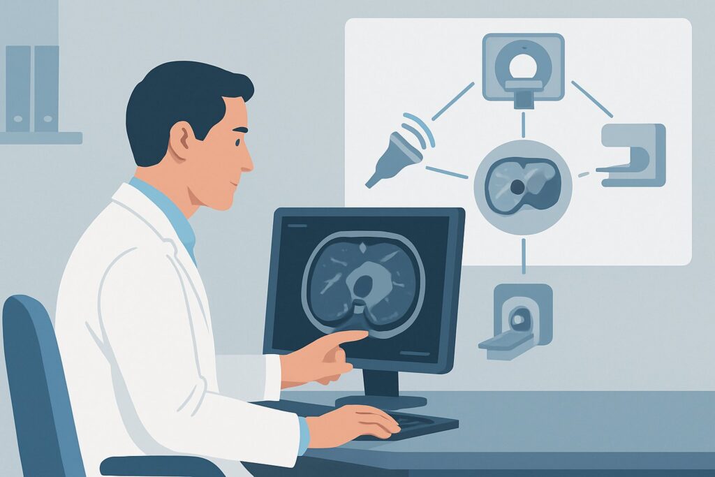 Which Imaging Study Is Best for an Indeterminate Liver Lesion in a Healthy Patient?