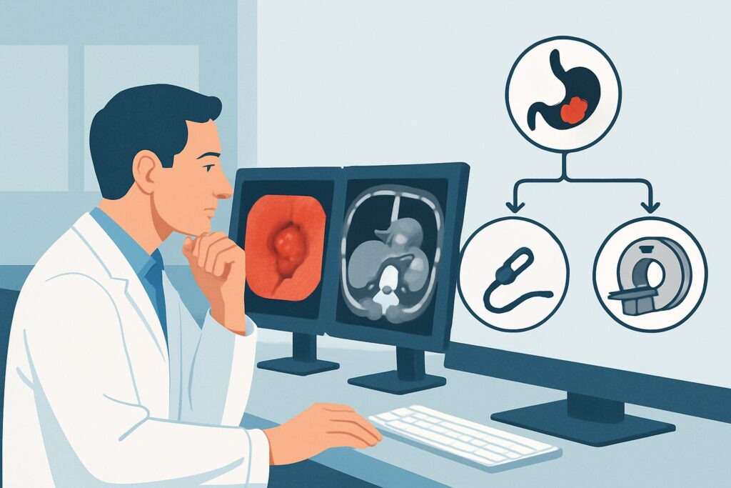 Which Imaging Study Is Best for Initial Workup of Suspected Gastric Adenocarcinoma?