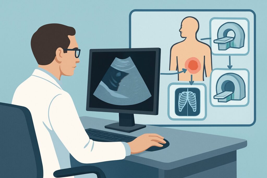 Which Imaging Study Should You Order First for Right Upper Quadrant Pain of Unknown Cause?