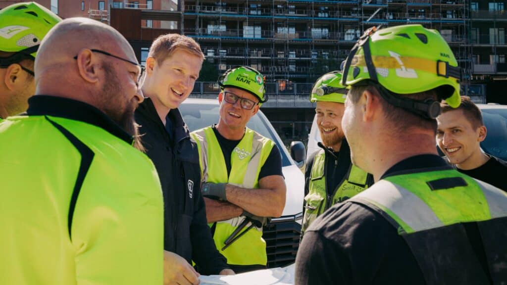 Nærbillede af betonarbejde i København