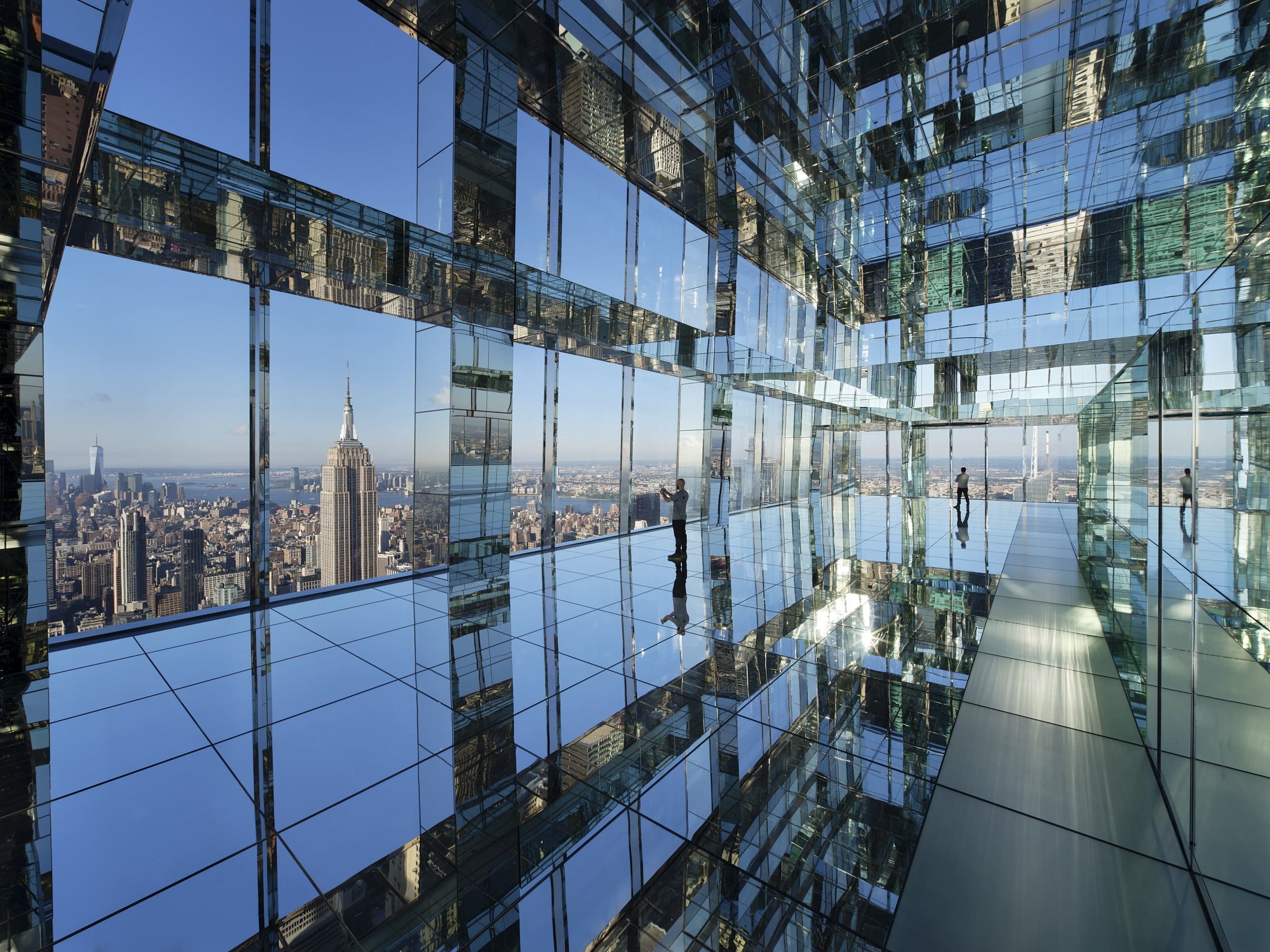 Commercial high-rise building with structural glass and metal framing