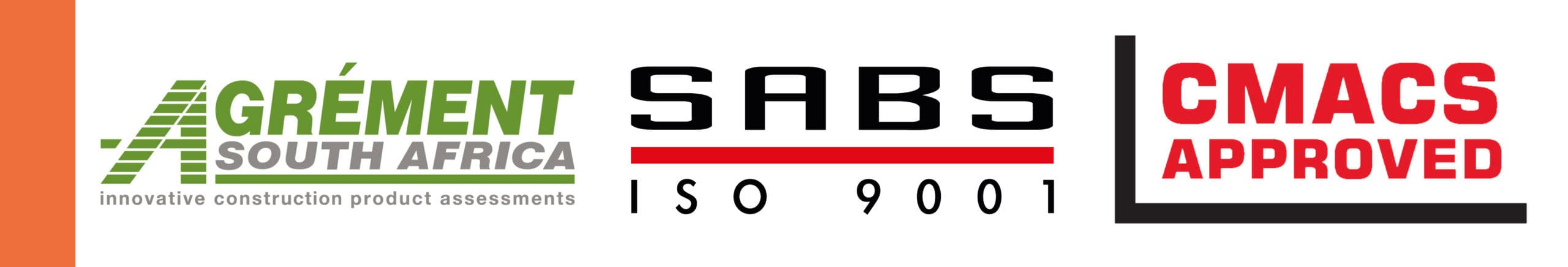 Global Precast certifications: Agrément South Africa, SABS ISO 9001 and Concrete Manufacturers Association approved