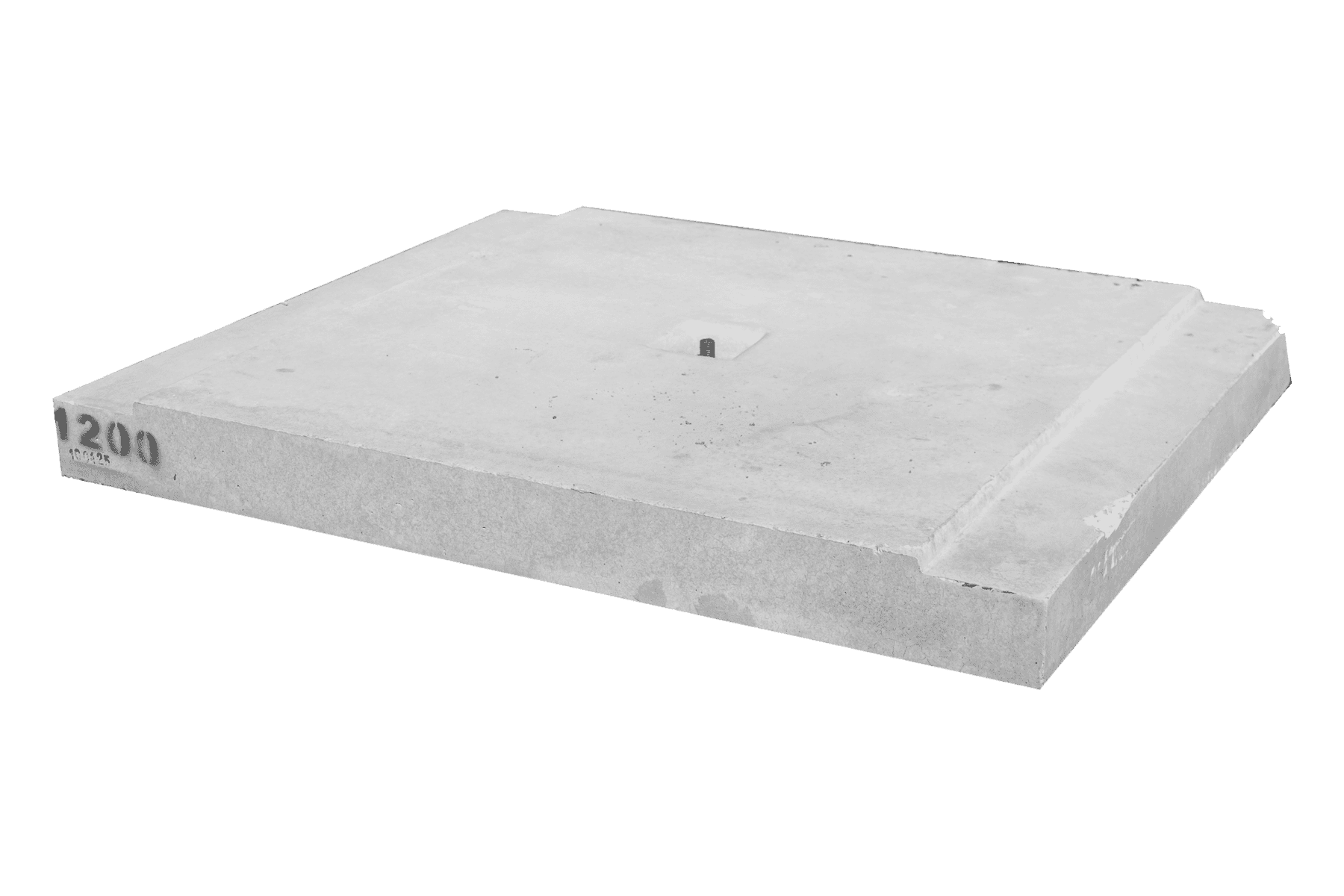 Precast concrete slab with reinforced steel inlay for construction use, showcasing durable precast concrete solutions.