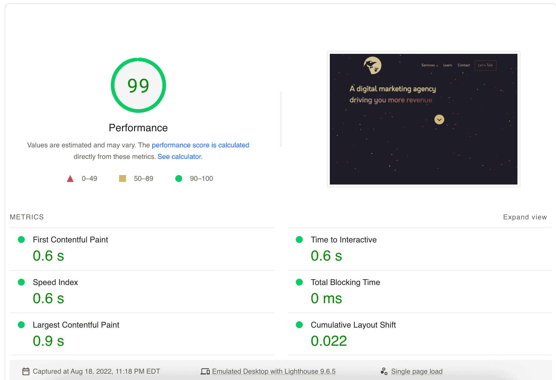 PageSpeed Insights for goldpenguin.org