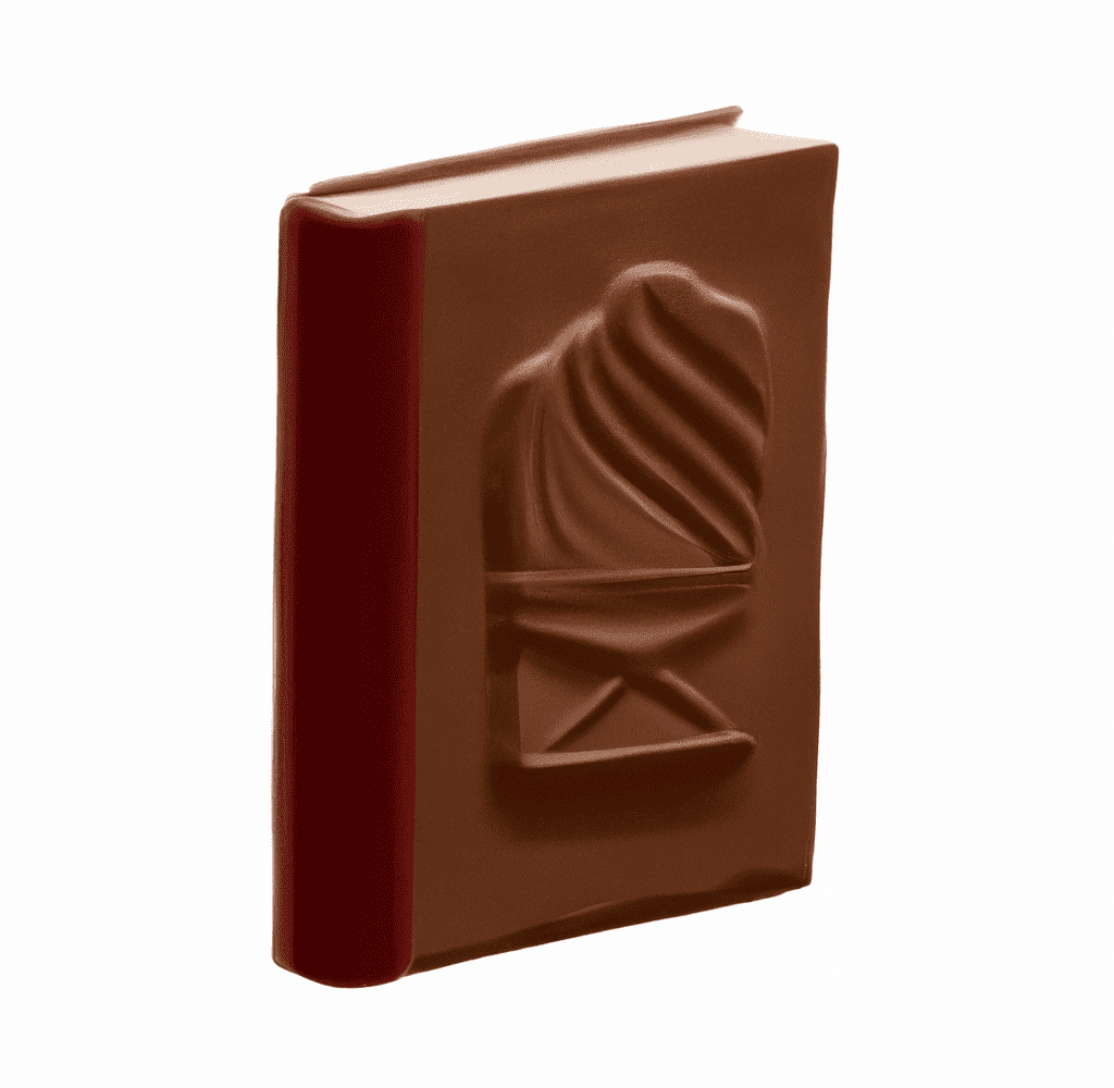 a book made icon of clay digital art