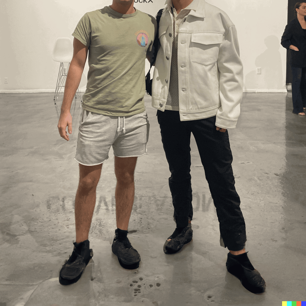 dalle2 image with prompt: black yeezy shoes