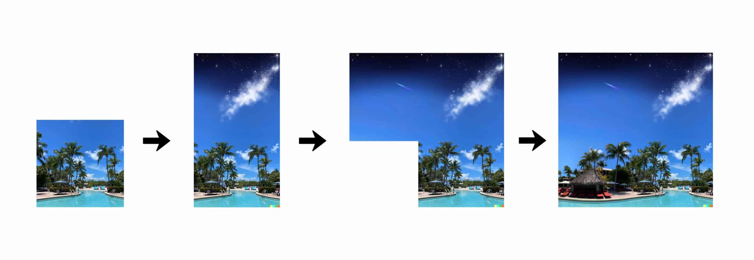 image progression in dalle-2 outprinting process