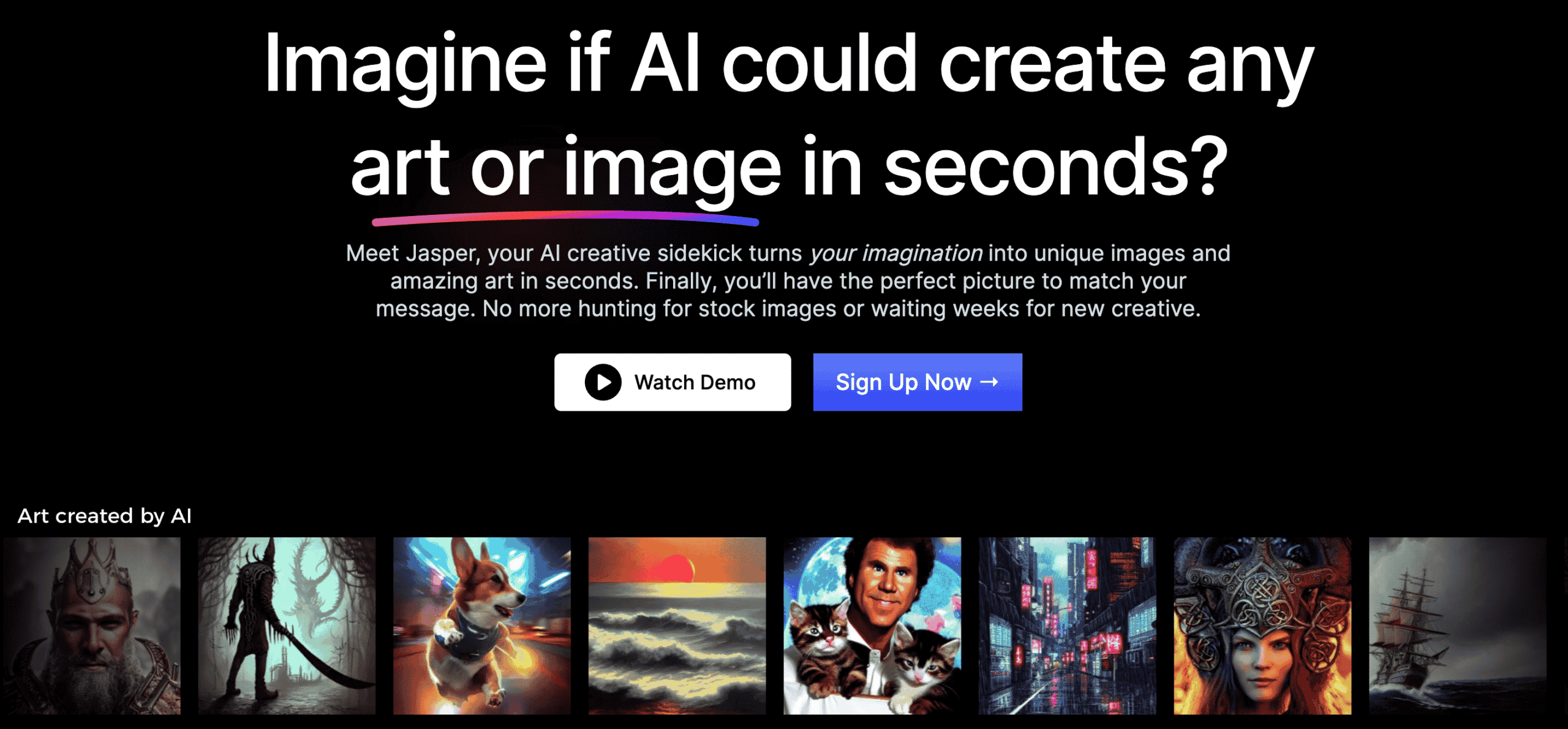 Jasper AI art preview page