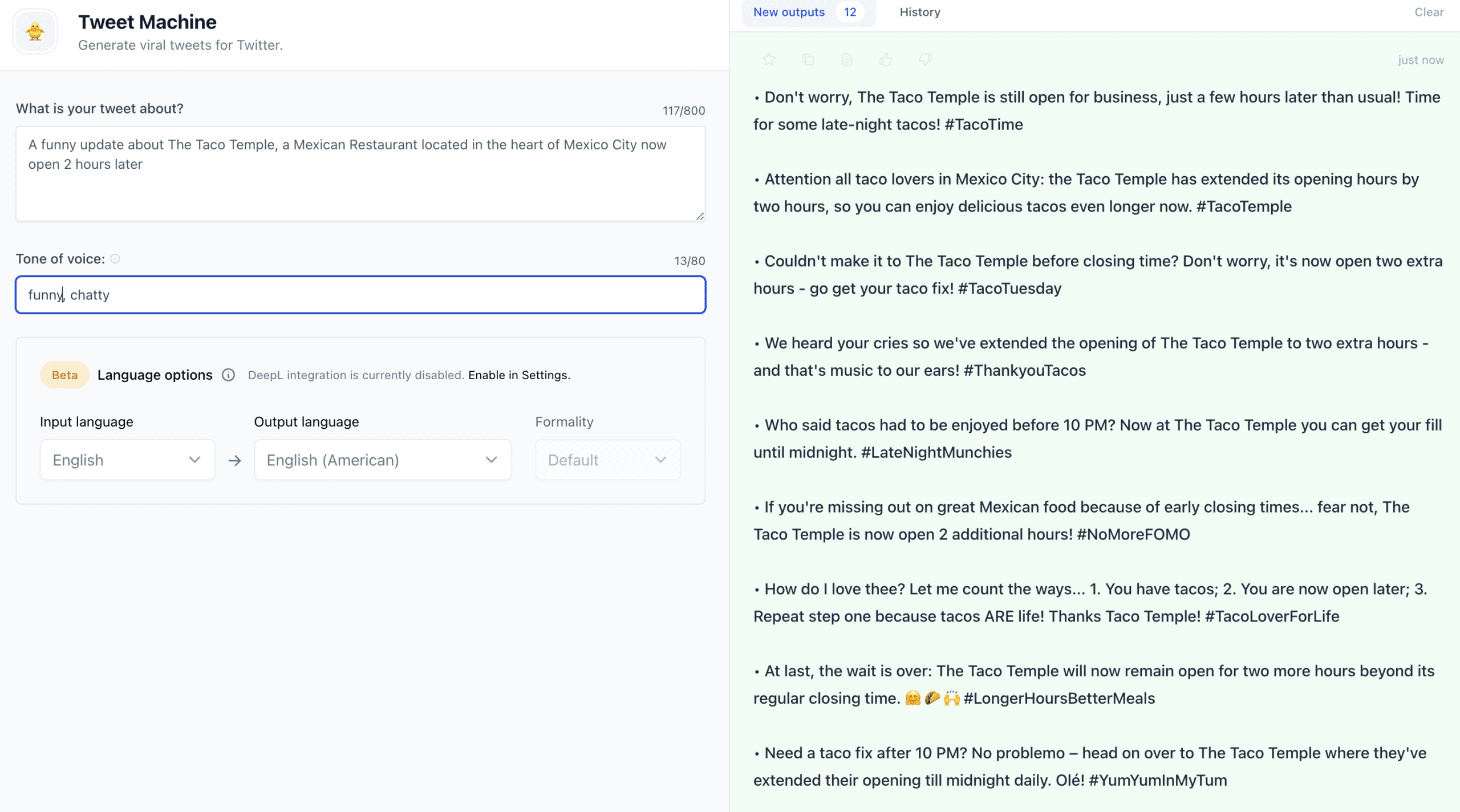 Tweet generation using Jasper AI to increase a brands social media presence