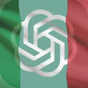 italian flag overlay over the chatgpt logo