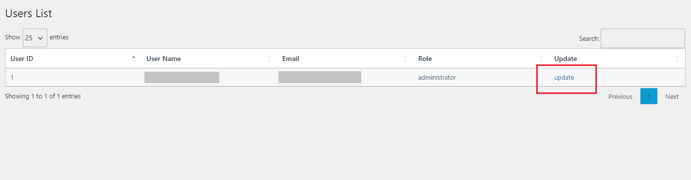 update username