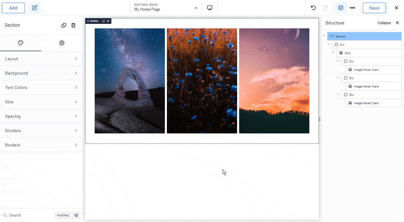 add style to grid element in Breakdance
