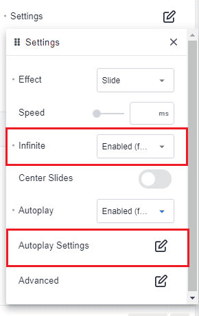 advanced slider infinite autoplay