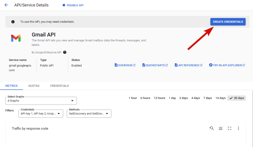 create credentials in Google cloud console