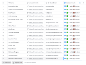 validate email addresses using Clay