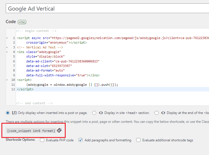 copy shortcode in WordPress