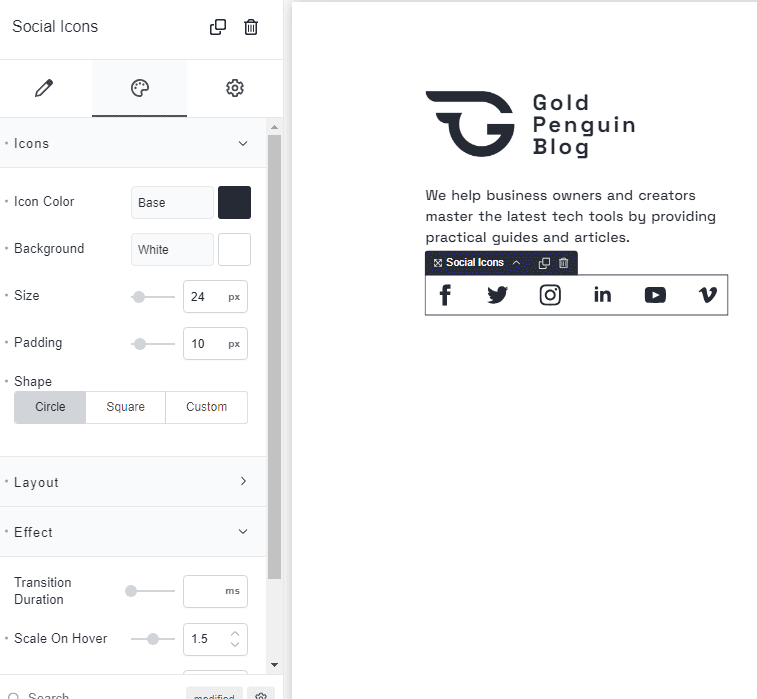 Breakdance social icons