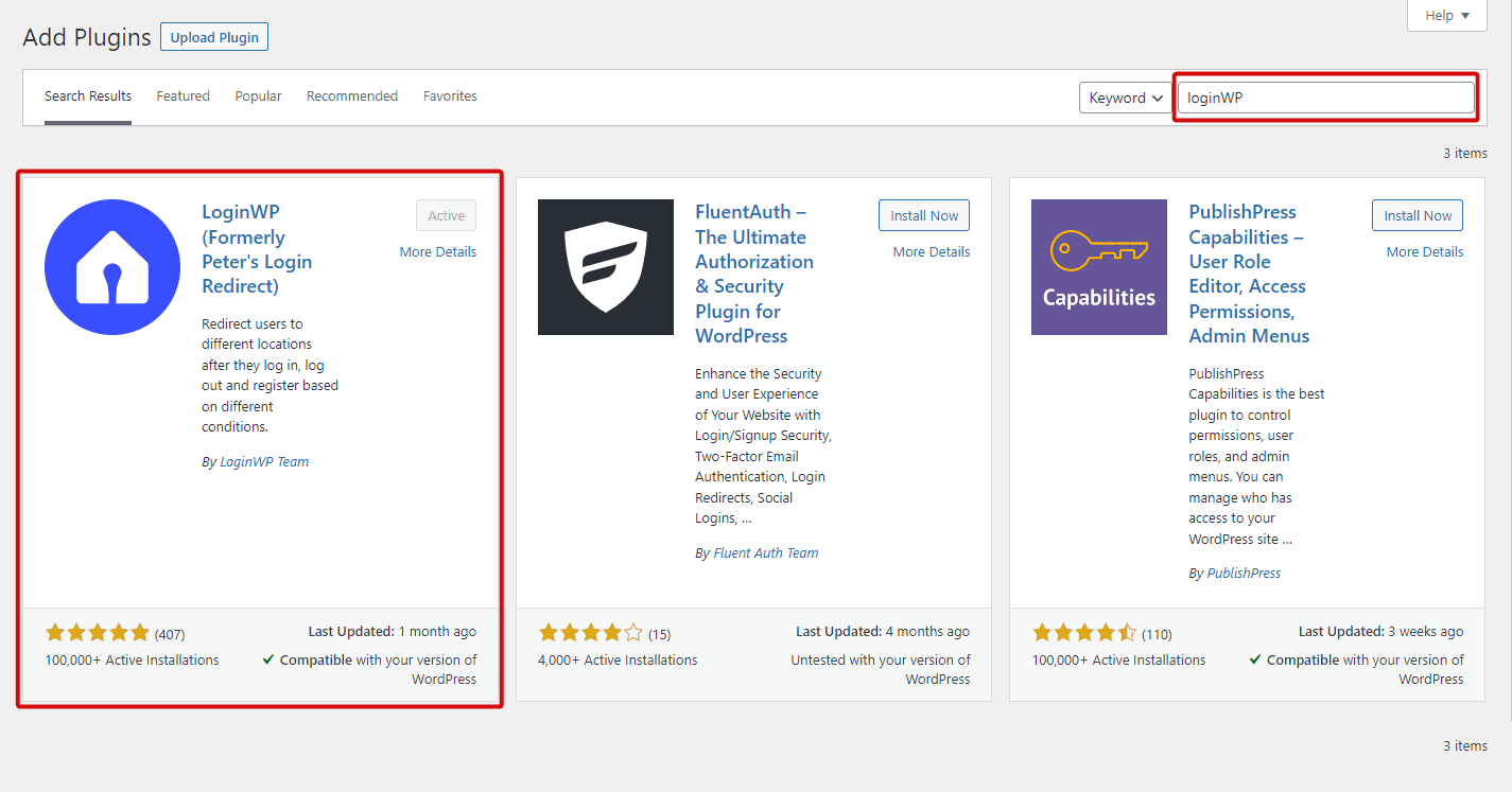 LoginWP plugin