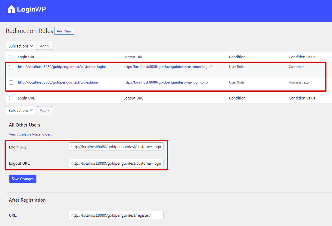 LoginWP plugin settings