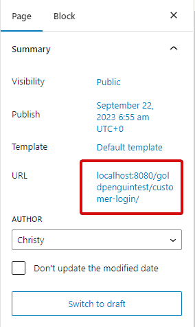 find WordPress page URL