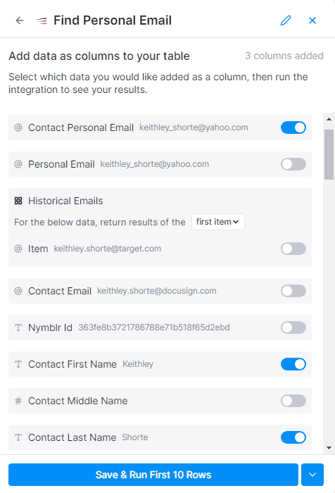 enrichment tool settings