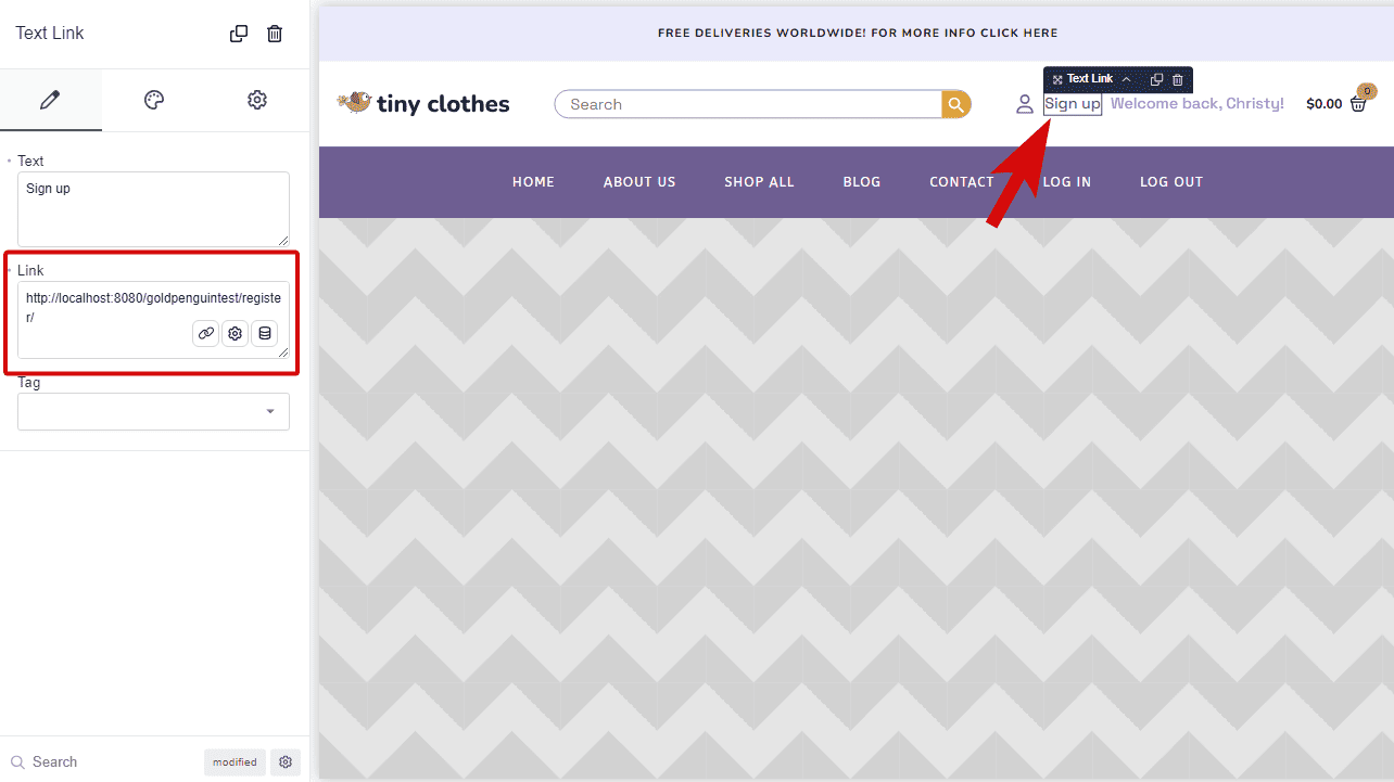 add sign up link