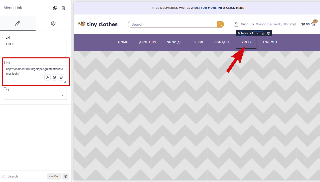 add login link