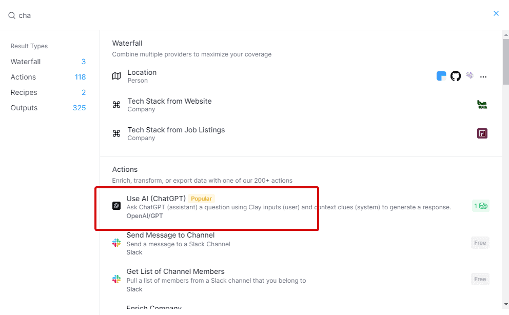 use chatGPT on Clay