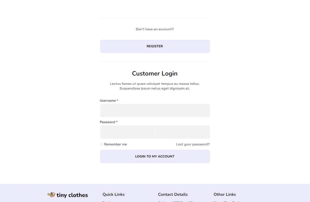create login page in Breakdance
