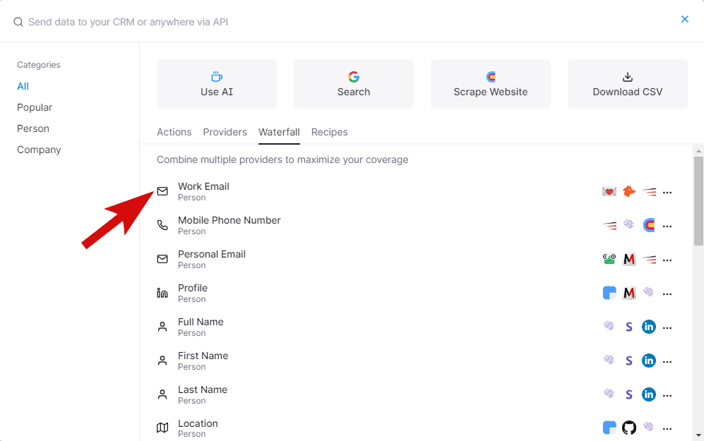 find work emails using Clay