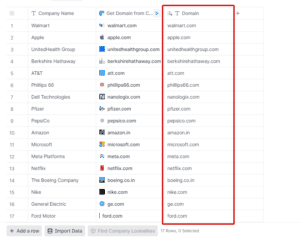 find company domains from a list