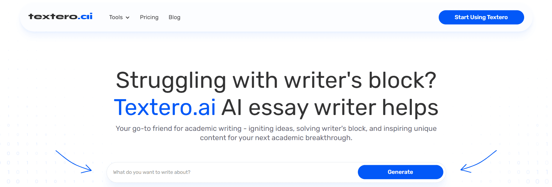 Textero Landing Page