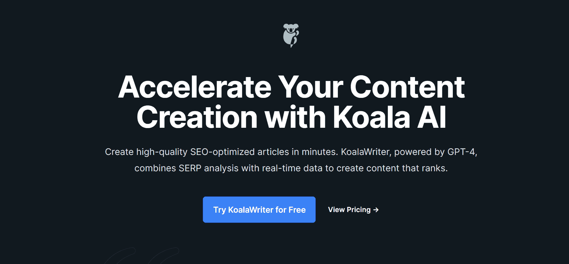Koala Writer Landing Page