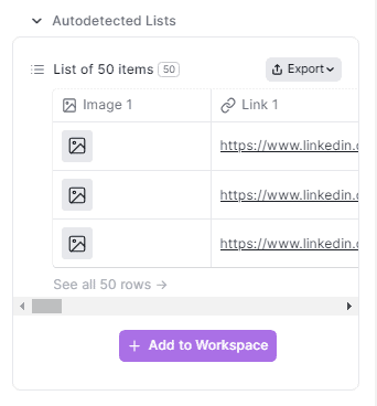 Clay autodetected lists