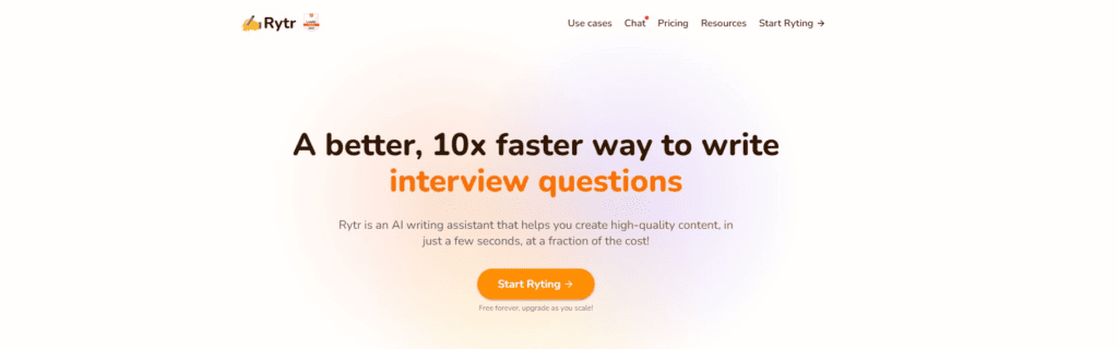 Rytr Landing Page
