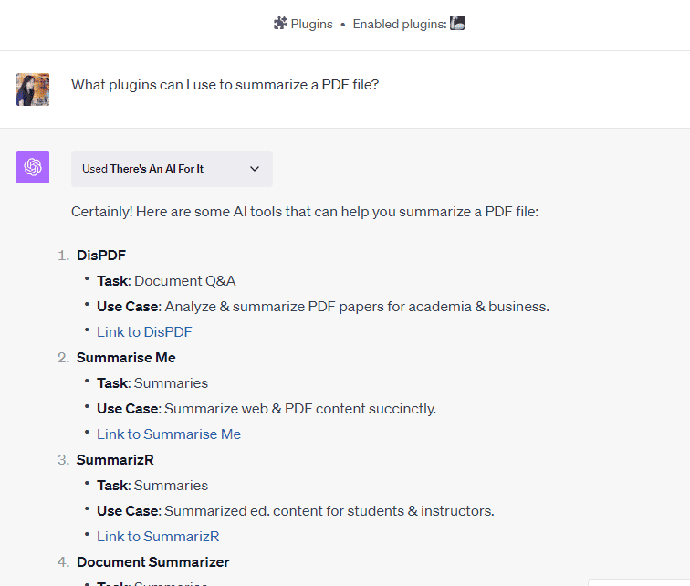 There's An AI For It ChatGPT plugin