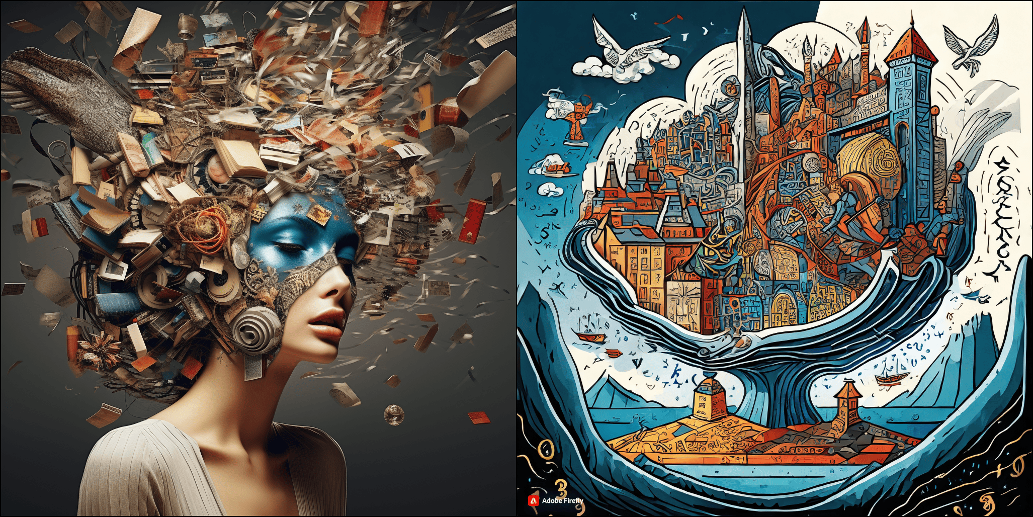 Adobe Firefly vs. Midjourney: Abstract Concepts