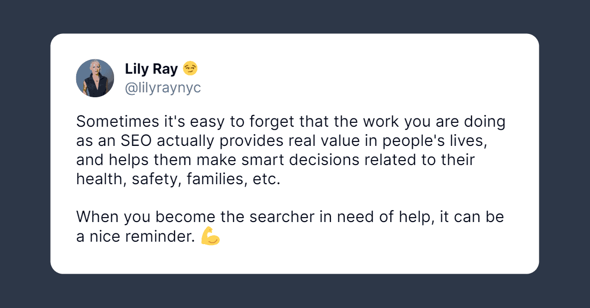 Lily Ray Tweet