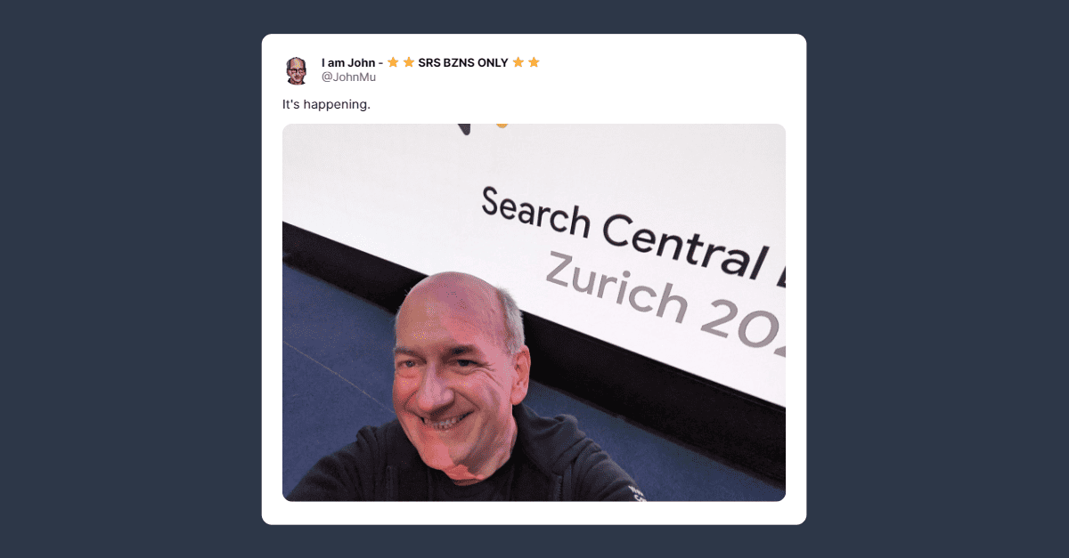John Mueller Tweet